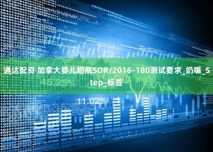 通达配资 加拿大婴儿奶瓶SOR/2016-180测试要求_奶嘴_Step_标签